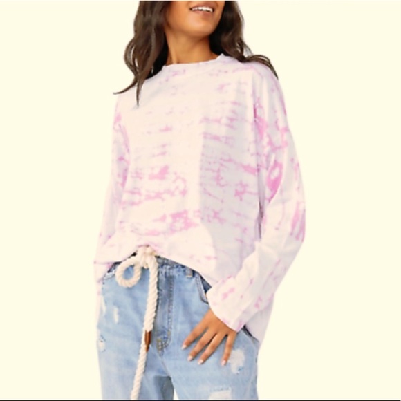 Free People Tops - FREE PEOPLE BE FREE PINK COMBO TIEDYE TOP NWT